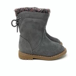 Cat & Jack Faux Suede Walda Gray Boots Baby Size 5